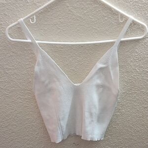 White Fitted Crop Camisole